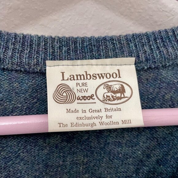 Lambs Wool The Edinburgh Woollen Mill Blue Sweater Size 44 - Picture 2 of 5